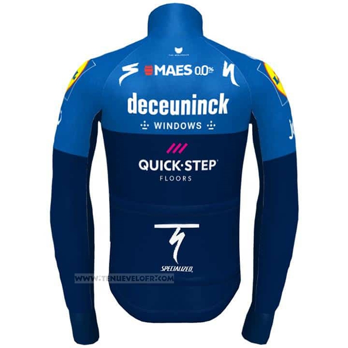 2021 Maillot Cyclisme Deceuninck Quick Step Bleu Manches Longues et Cuissard